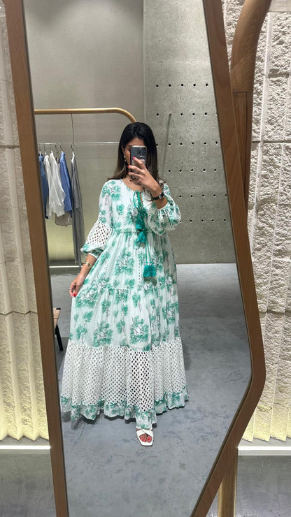 Long Tiered Kaftan Dress - AWS2-693 - Brown Loft