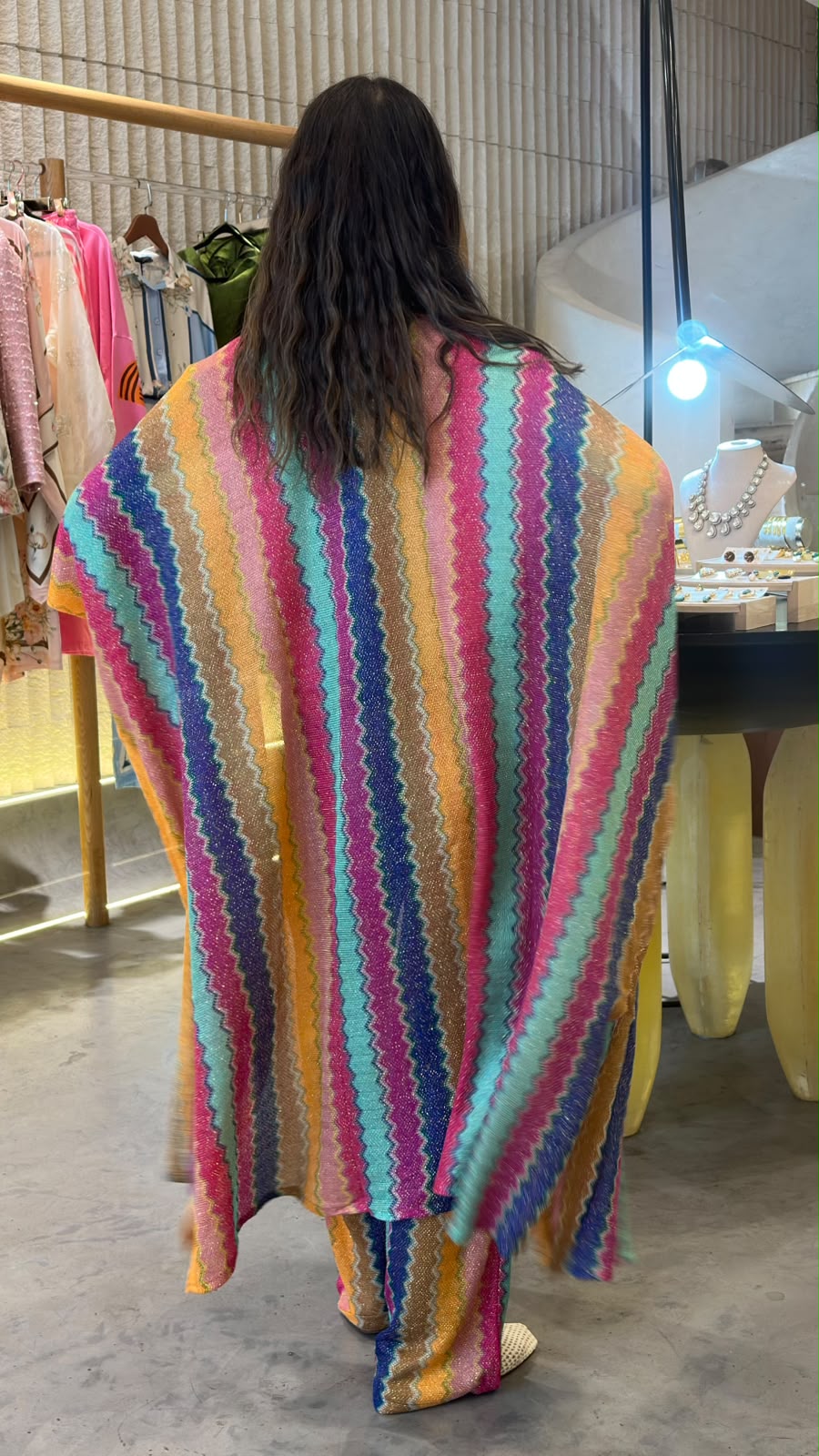 Knit Lurex Long Cardigan 67169