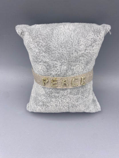 Peace 3.0 B Cotton Yarn Beige Bracelet - Brown Loft
