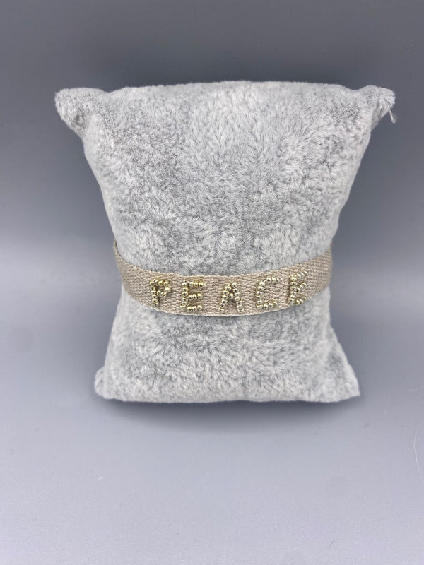 Peace 3.0 B سوار من خيوط القطن باللون البيج