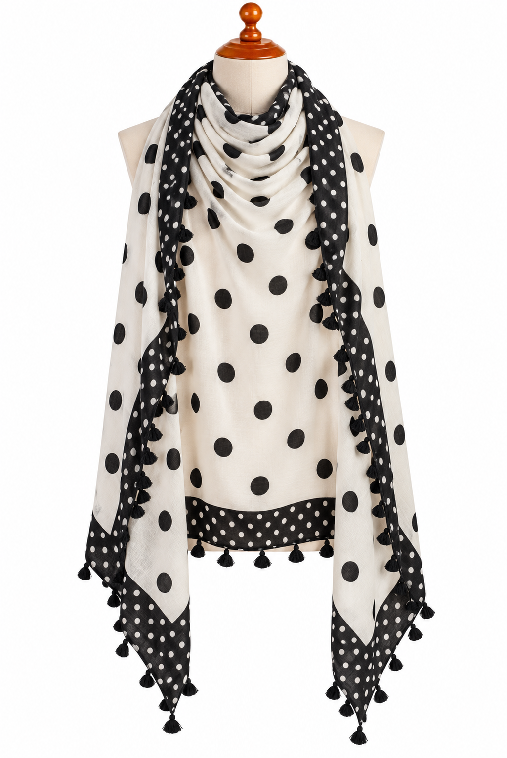 C21979 Big Dot Border Scarf