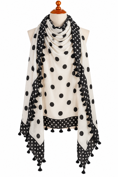 C21979 Big Dot Border Scarf