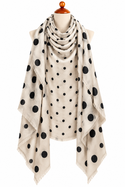 C211047 Big Small Dot Pattern Scarf