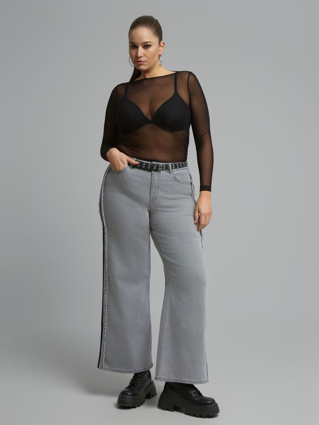 Sheer Mesh Long Sleeve Top 8601.1076