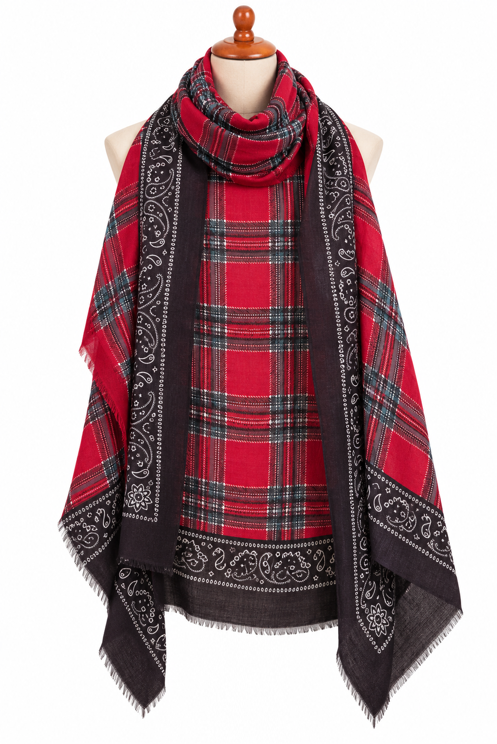 C24476 Bandana Plaid Scarf