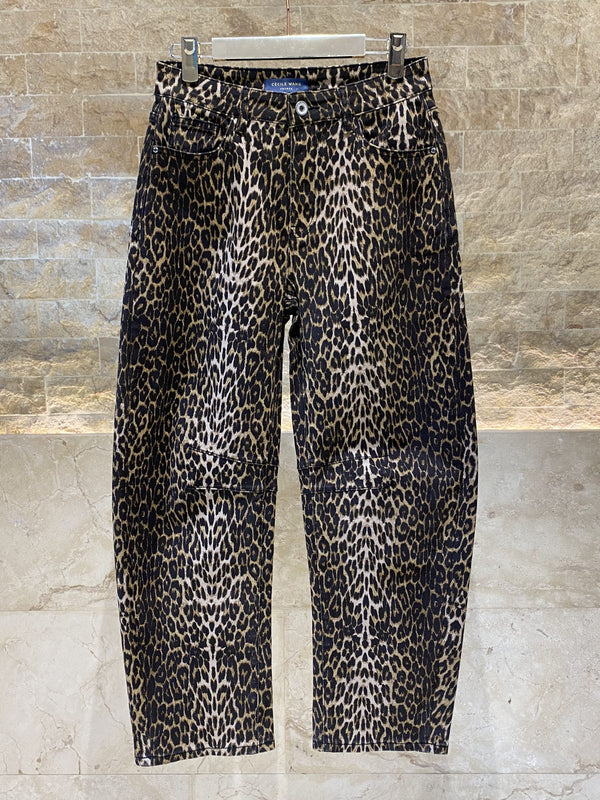 SD8065/1697 Set Leopard Print Short Jacket and Pant جاكيت قصير وبنطال بنقشة جلد النمر