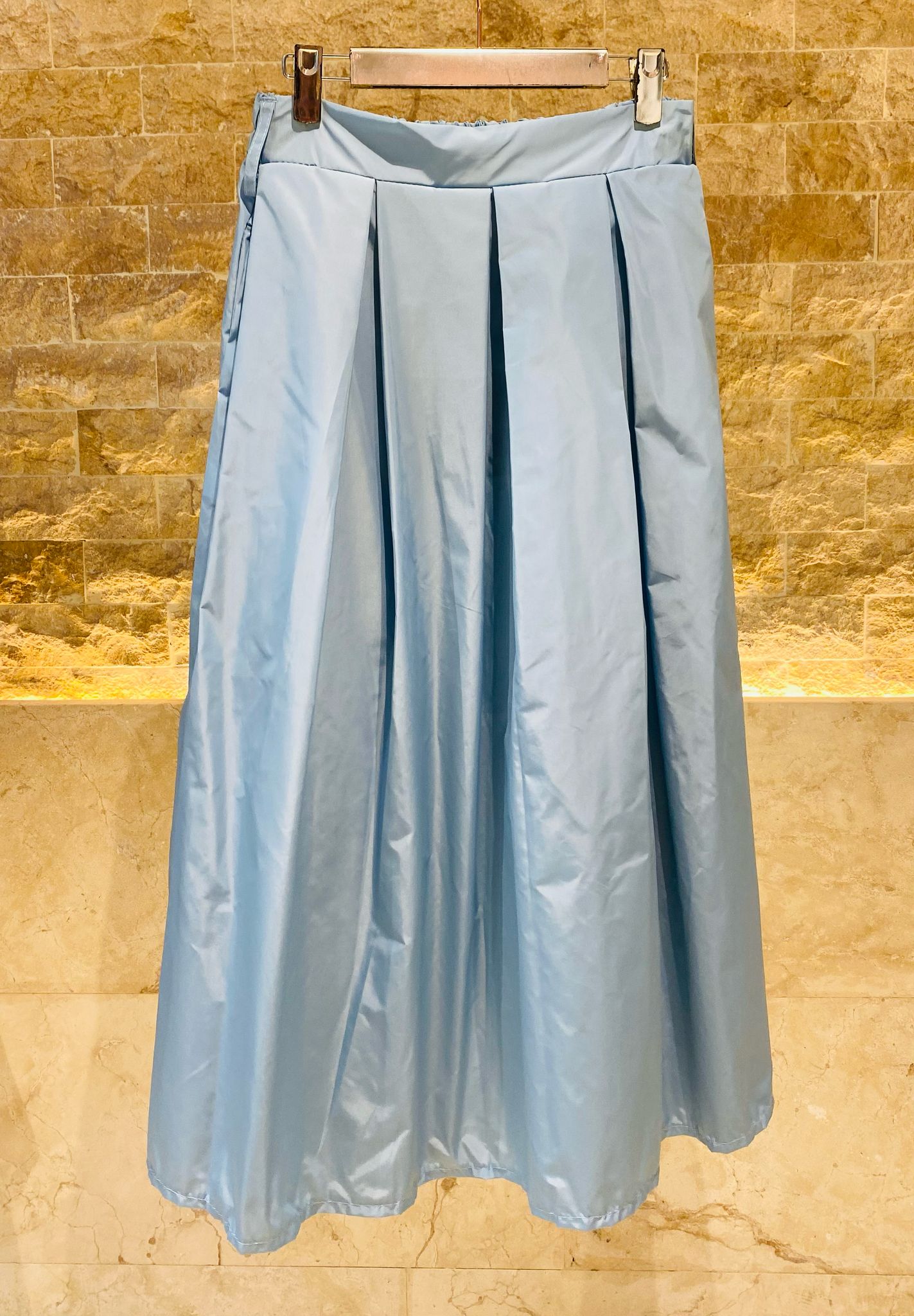 HM4547 Pleated Balloon Waterproof Skirt - Brown Loft