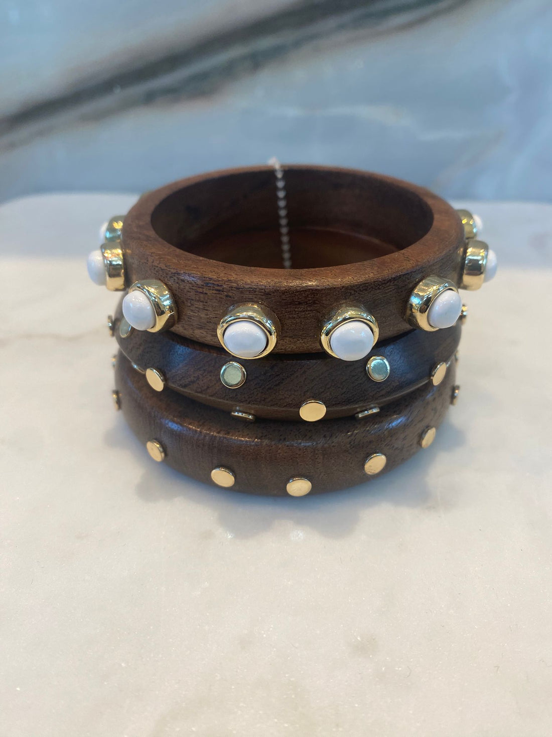 Sand Dune Stack of Wooden Bangles Bracelet