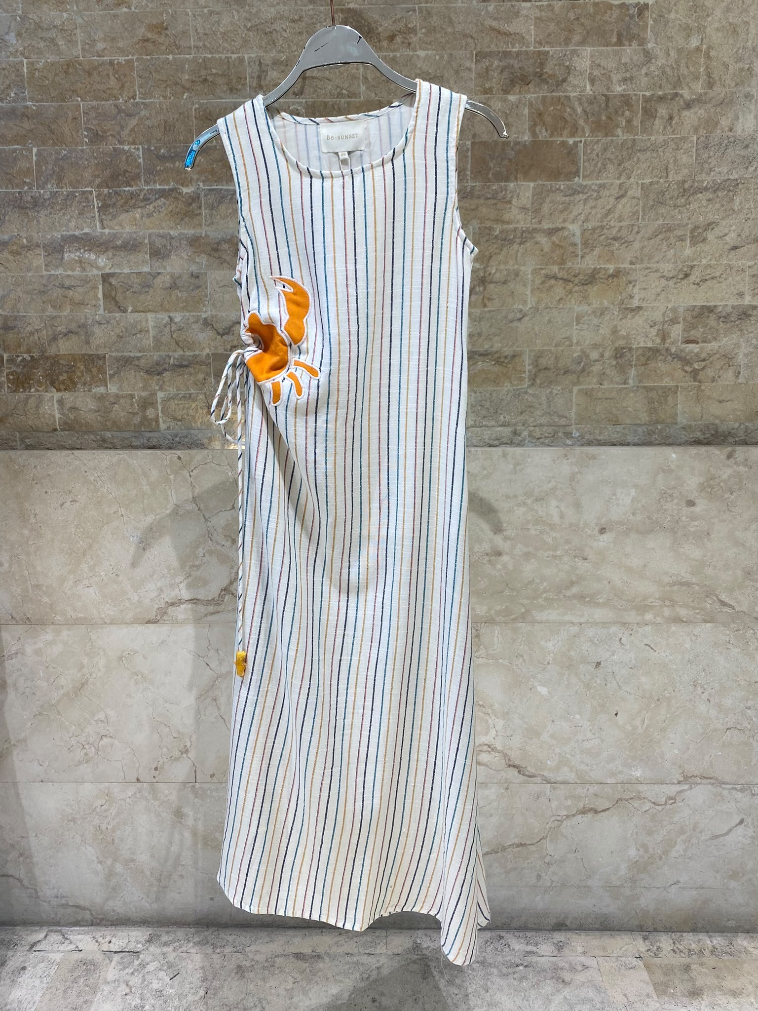 Solara Island Sleeveless Stripes Cotton Maxi Dress