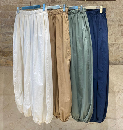 TDM08726 Parachute Harem Pants سروال حريمي واسع من قماش الباراشوت - Brown Loft