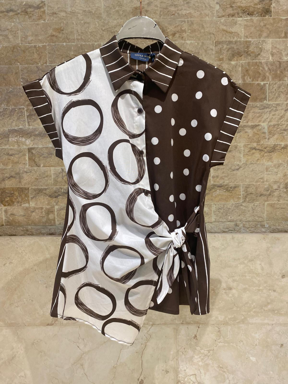 Printed Asymmetrical Shirt TDM17824-4
