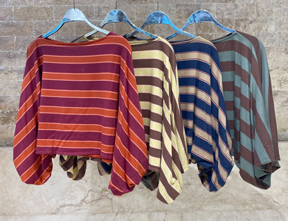 Horizontal Stripes Cropped Top TDM28126-5