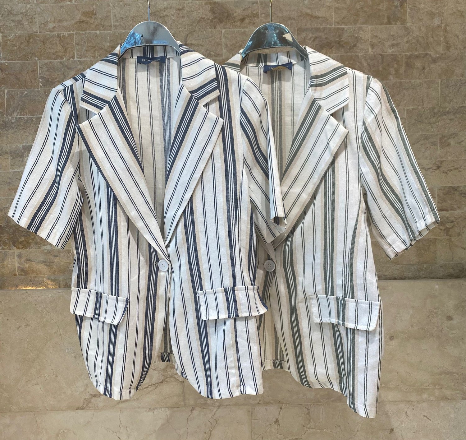 Striped Linen Cotton Jacket TDM32125