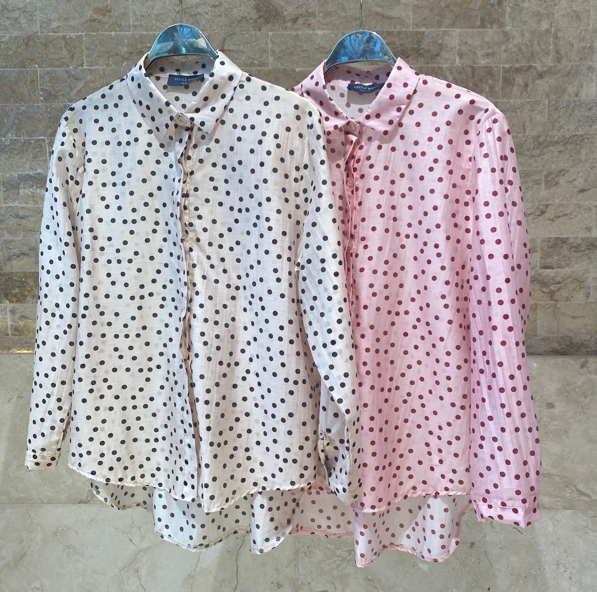 Polka Dot Print  Shirt TDM50320-74