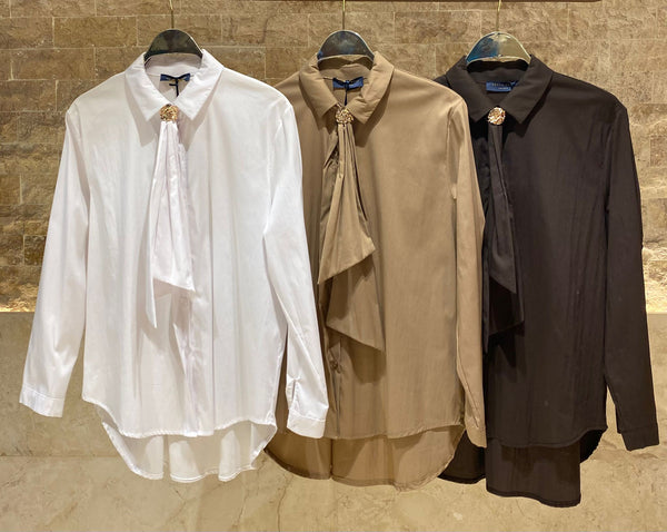TDM71025 Gold Neck Tie Detailed Shirt