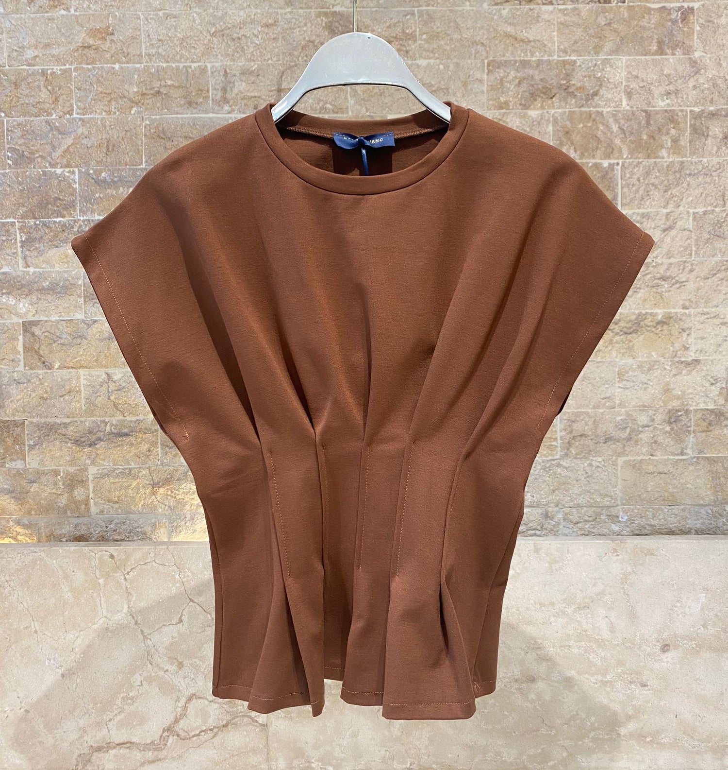 Structured Peplum Top – TDM71725 - Brown Loft