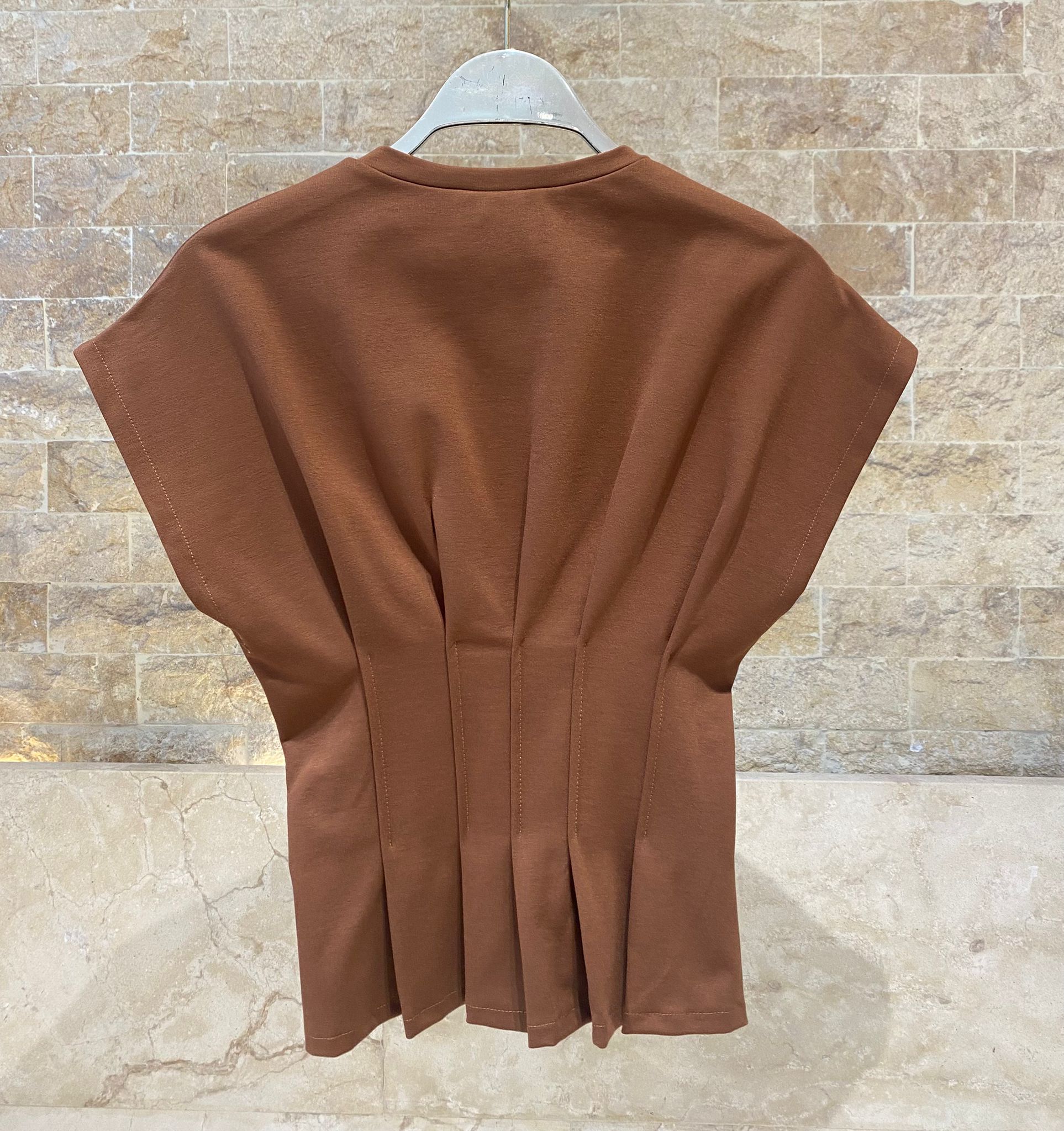 Structured Peplum Top – TDM71725 - Brown Loft
