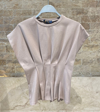 Structured Peplum Top – TDM71725 - Brown Loft