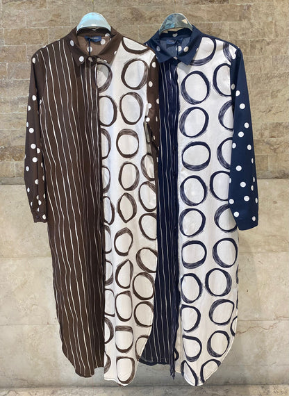 TDM77925 Mixed Print Midi Dress