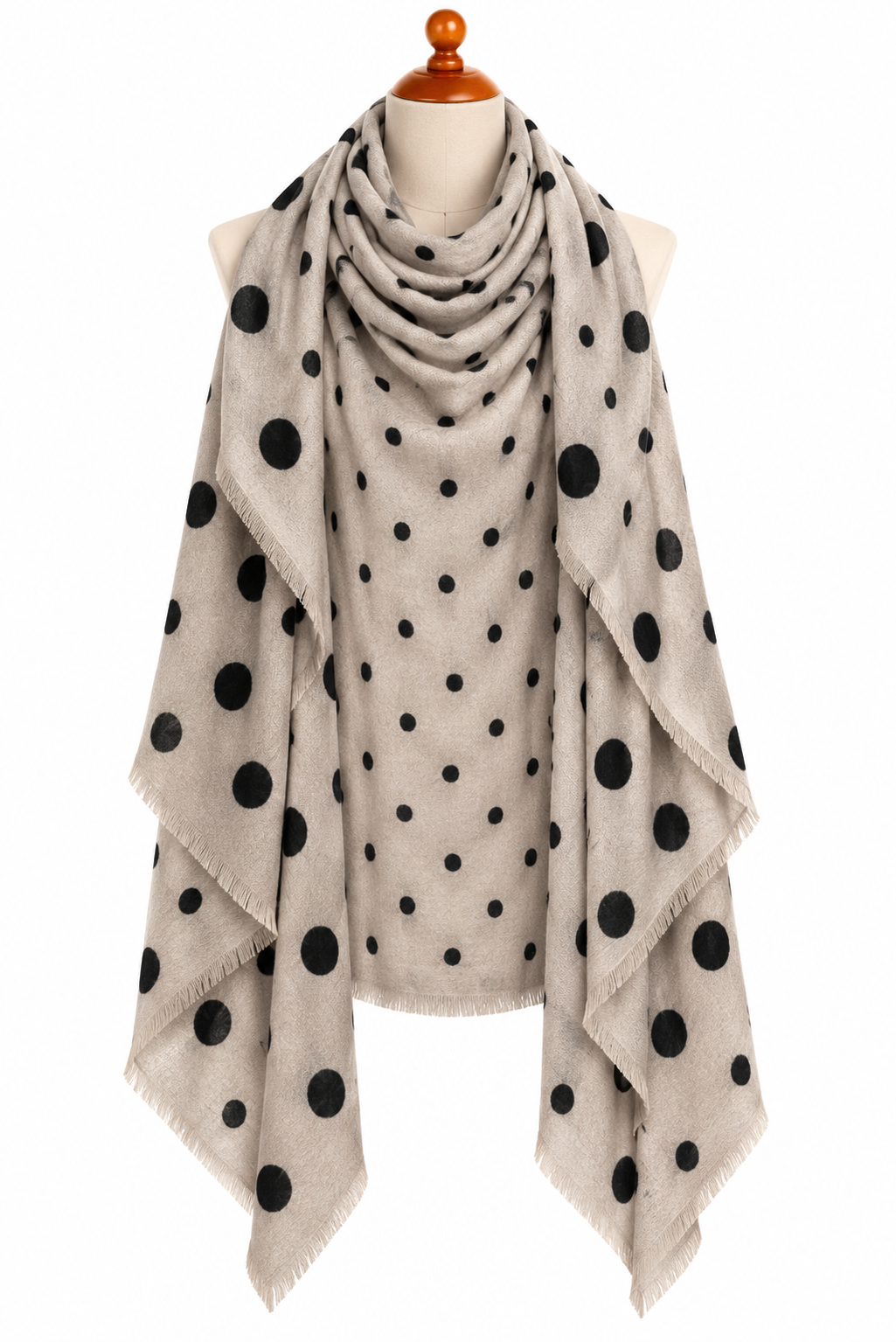 C211047 Big Small Dot Pattern Scarf