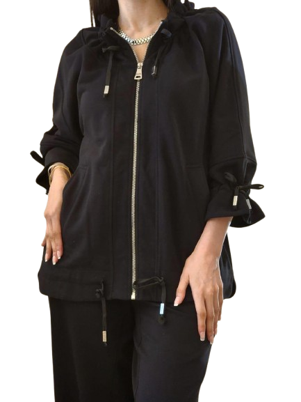 JPE24FP073 Drawstring Collared Jacket سترة بياقة برباط