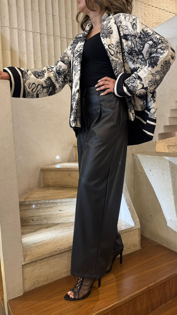 KE7903 Quilted Safari Printed Jacket سترة مبطنة مطبوعة بنقشة سفاري