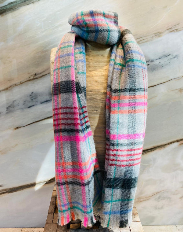 AM-SI2209  Multicolor Checkered Scarf متعدد الألوان وشاح متقلب