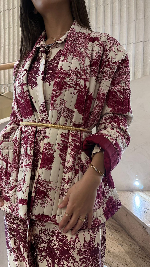 KD7280-8 Quilted Safari Printed Jacket