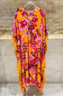 BL6 Satin Long Printed Kaftan Dress - Brown Loft