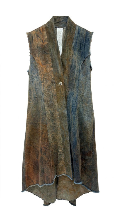 S340/047 Redingote Line Long Vest - Brown Loft