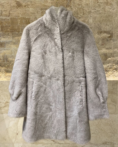 Lisa - Faux Fur Long Coat - Brown Loft