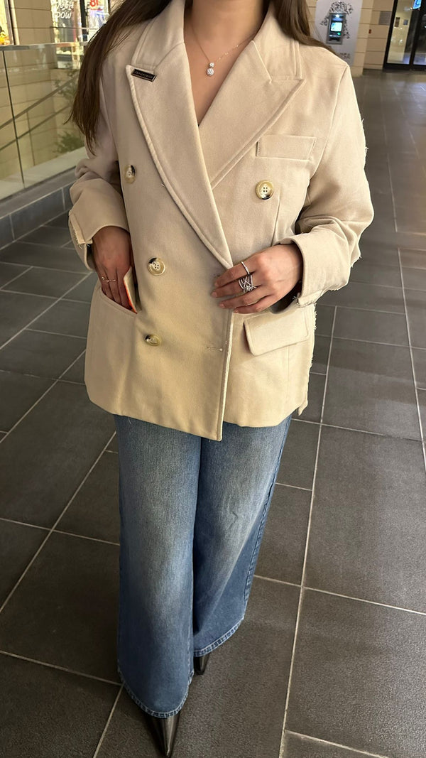 35427 Double Breasted Hybrid Jacket سترة هجينة مزدوجة الصدر