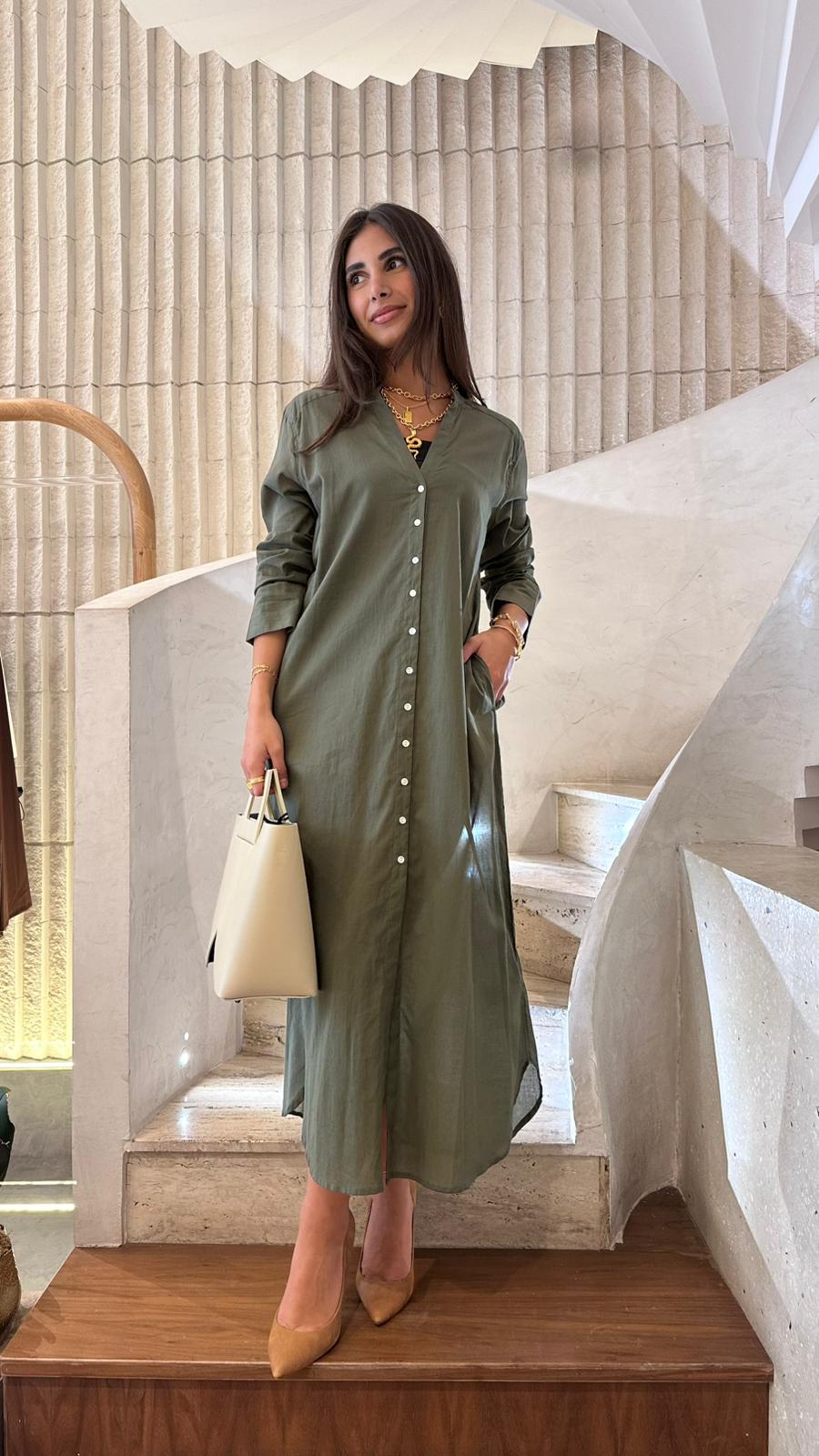 67075 Bright Blue Maxi Tunic Dress - Brown Loft