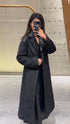 54-9017 Double Breasted Long Quilted Coat - Brown Loft