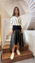 5WB/AA6/E012 Asymmetrical Faux Leather Skirt - Brown Loft