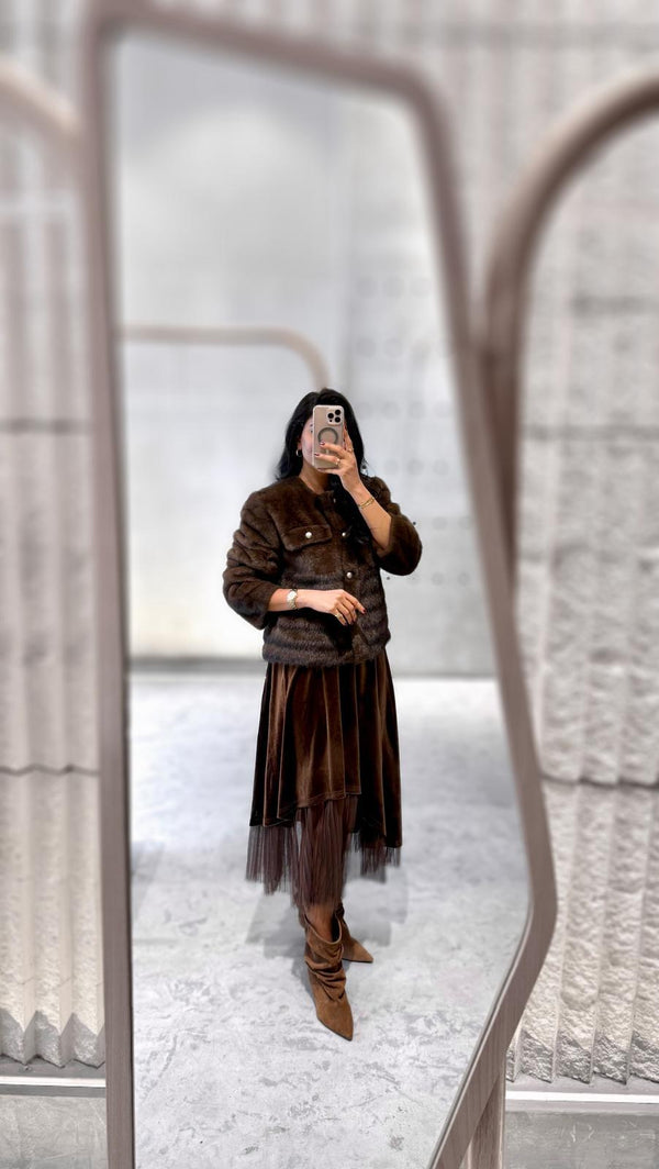 Q37516  Velvet Skirt تنورة مخملية