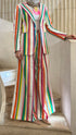 32560 Colorful Striped Palazzo Pants - Brown Loft