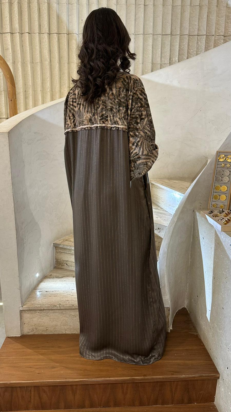 Satin B-Materia Kaftan - Brown Loft