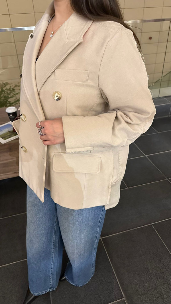 35427 Double Breasted Hybrid Jacket سترة هجينة مزدوجة الصدر