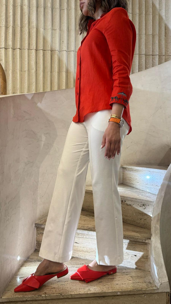 Elastic Waistband Stretch Knit Pants - 32545