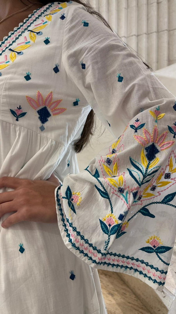 Long Embroidered Kaftan Dress - AWSS-378/24