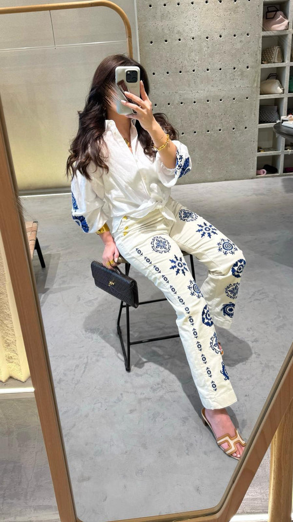 Flared Denim Pants - 32111