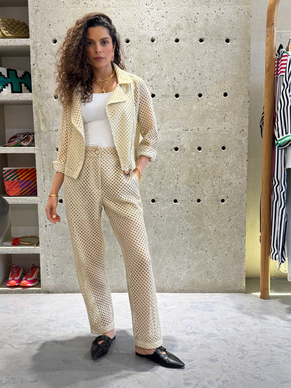 Asymmetrical Zippered Cropped Jacket - 53-1057