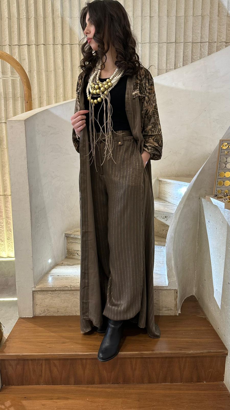 Satin B-Materia Kaftan - Brown Loft
