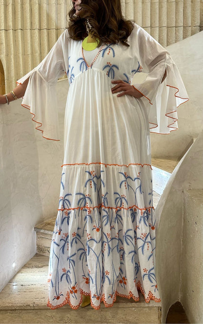 Long Kaftan Dress - AWS2-558 - Brown Loft