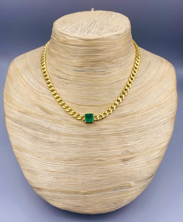 Curb Link Emerald Choker كبح لينك الزمرد المختنق