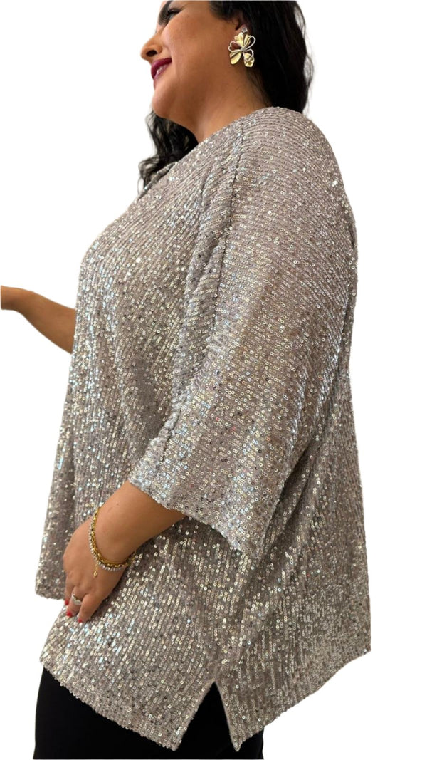 8201. 3033 (Oversized Sequins Shirt)قميص كبير بالترتر