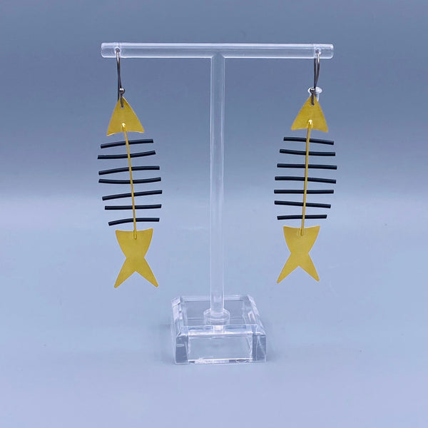 1310 Fish Bone Earrings أقراط عظم السمك