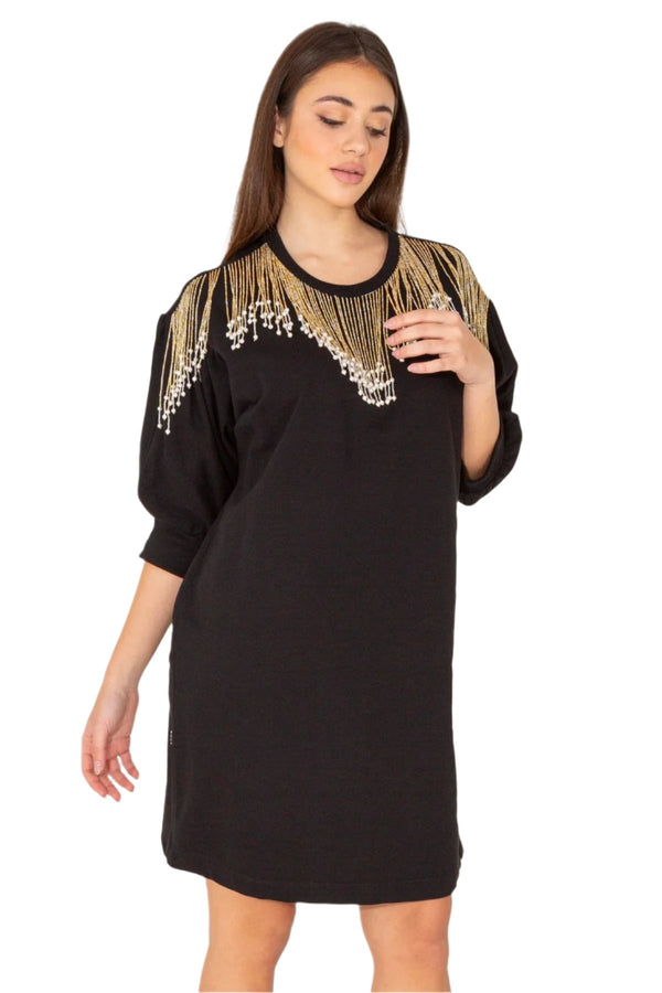 JPE23AB436 Beads/Pearl Tassel Dress الخرز / فستان شرابة اللؤلؤ