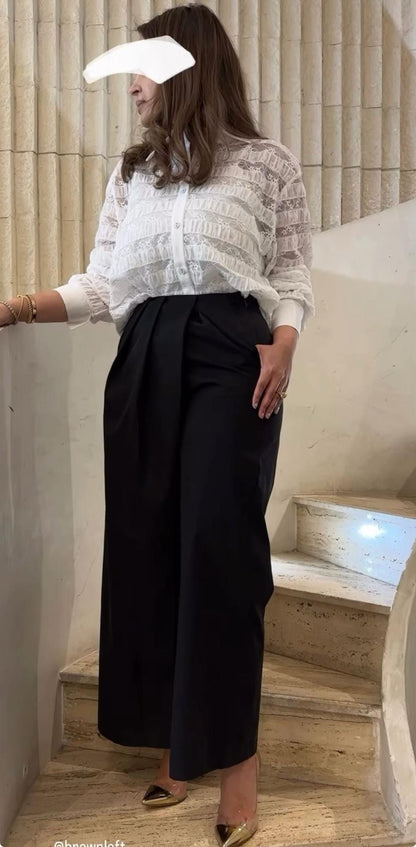 MS2614025.00N Wide Leg Pants سراويل واسعة الساق - Brown Loft